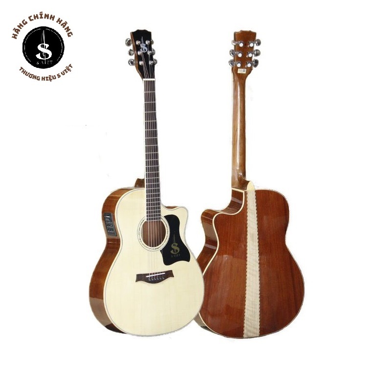 Đàn guitar acoustic chất lượng gỗ thịt, có ty, khóa đúc chính hãng S Việt mã Custom-ES24