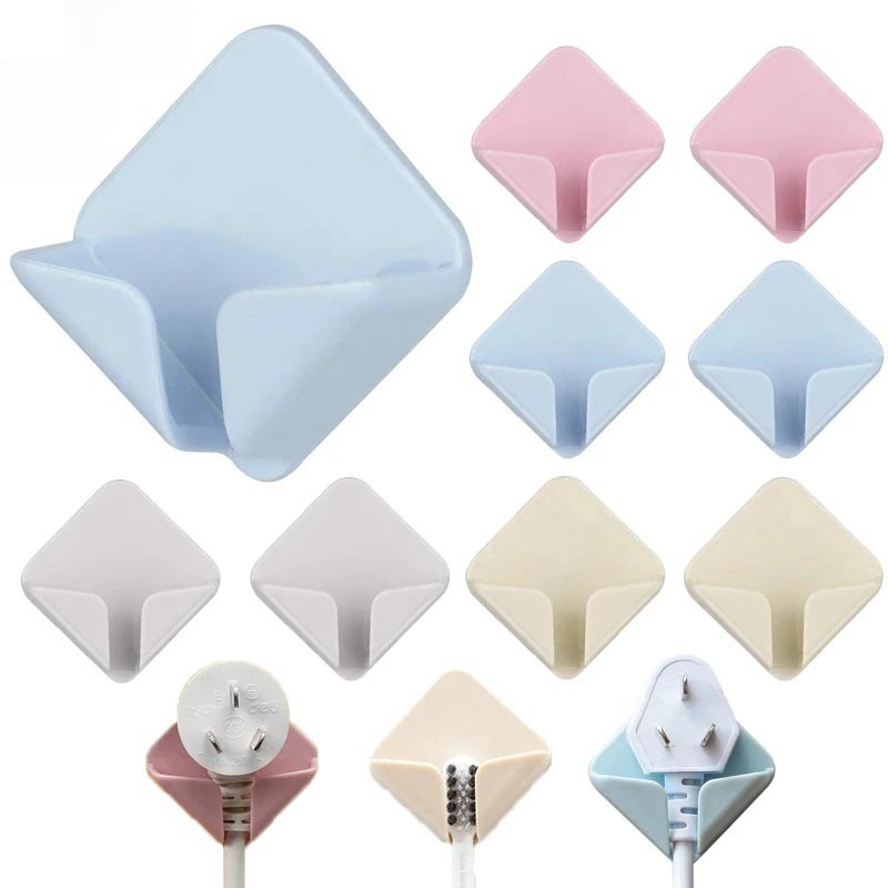 Sáng tạo cú đấm miễn phí dây nguồn giá lưu trữ tường lưu trữ móc móc dính Ổ cắm điện móc treo chỗ đựng nhà bếp trang trí phòng tắm lưu trữ nguồn cung cấp