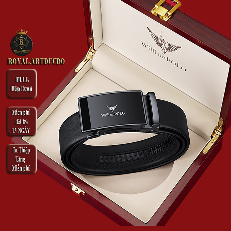 Thắt lưng nam , thắt lưng cao cấp williampolo full hộp đựng - art60