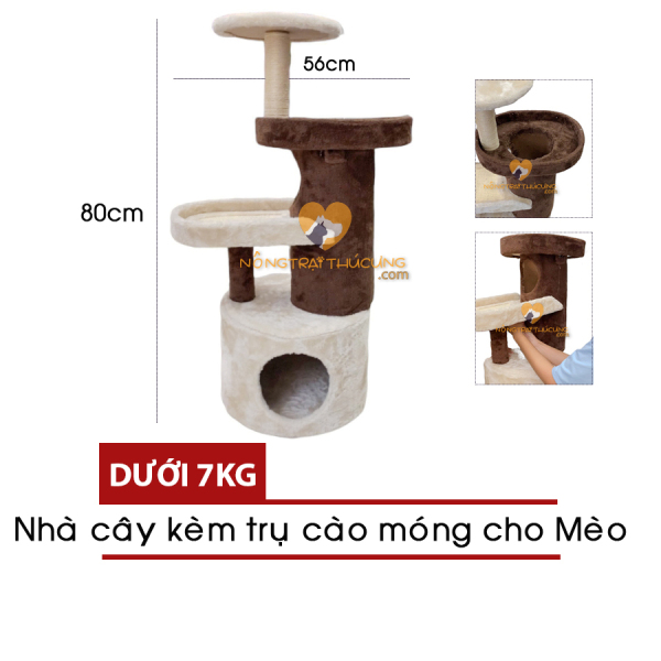 Cat Tree - Nhà Cây Cho Mèo CT00004 Cao 80cm (Màu Ngẫu Nhiên) - Bảo Hành 1 đổi 1 lỗi kỹ thuật - [Nông Trại Thú Cưng]