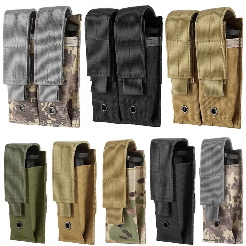Tactical 9Mm Molle Magazine Pouch Single Double Pistol Mag Pouch Outdoor