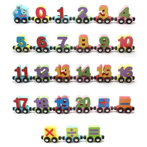 27 cái/bộ số Bảng chữ cái động vật tàu nhỏ xe ô Đồ chơi giáo dục cho trẻ em