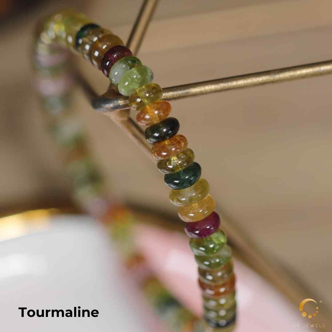 Tourmaline Stacked Bead Bracelet 6-7mm+-