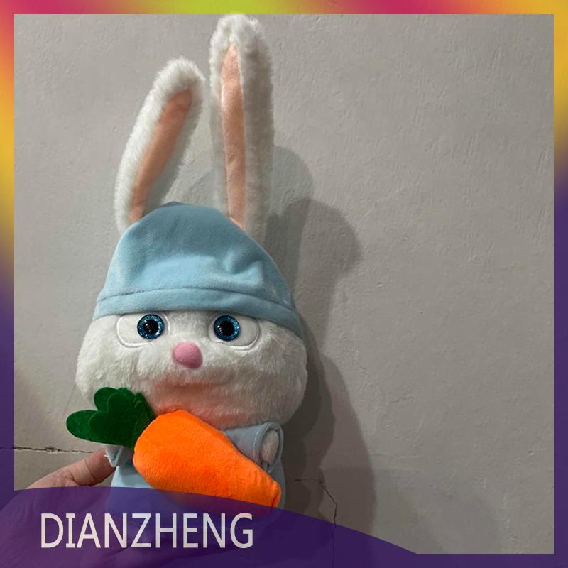 DIANZHENG 35cm thỏ trắng Snowball đồ chơi sang trọng Kawaii thỏ sang trọng cà rốt di chuyển tai phim