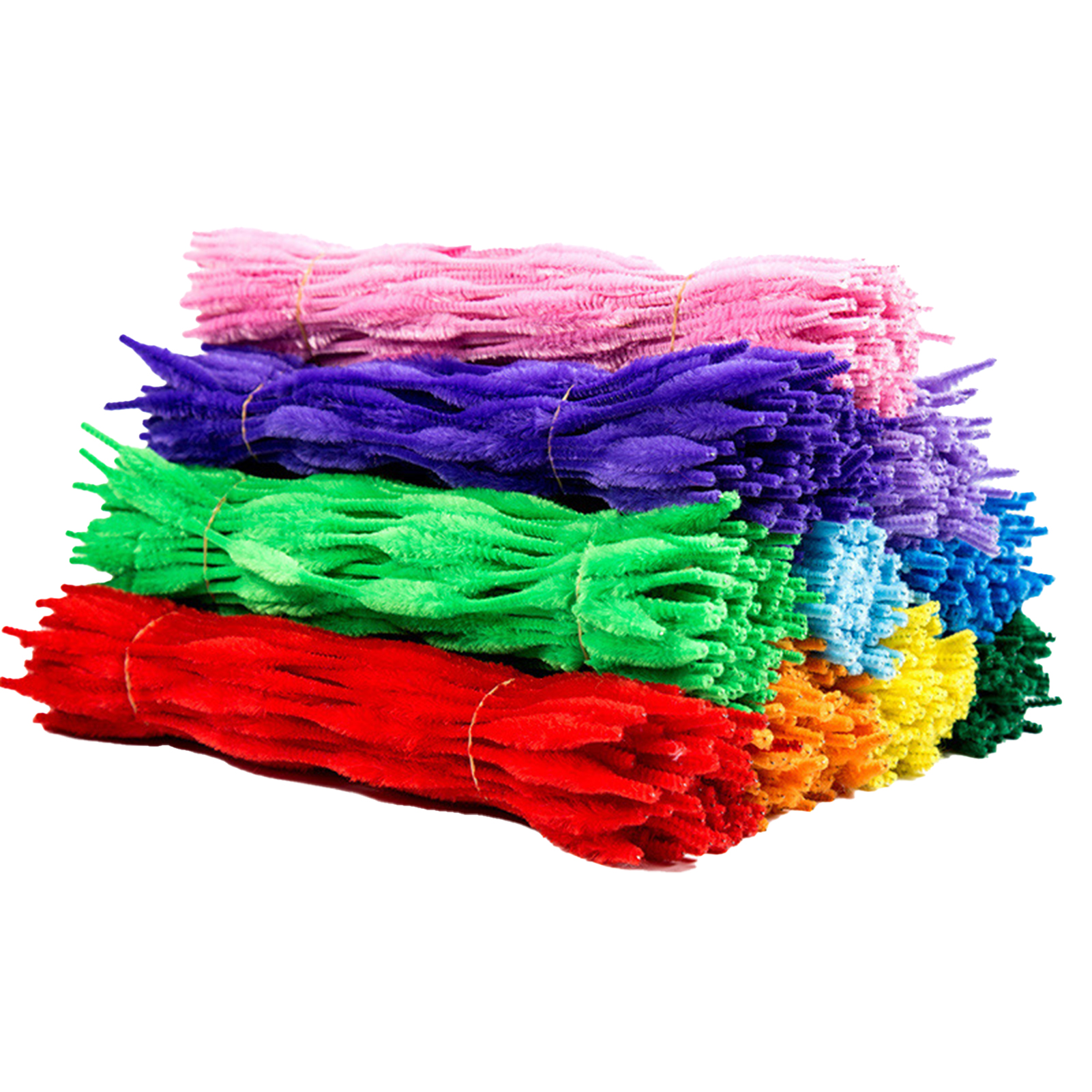 microgood 100Pcs Mix Color Plush Pipe Cleaners Craft Kit Flexible Bendable