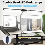 [Dimmable Desk Lamp Double Head Table Lamps USB Led Reading Light Stand Wide Monitor Lights for Computer Screen Study Office 24W,Dimmable Desk Lamp Double Head Desk Lamp USB Led Reading Light Reading Light Wide Screen Lighting for Office Computer Screen S