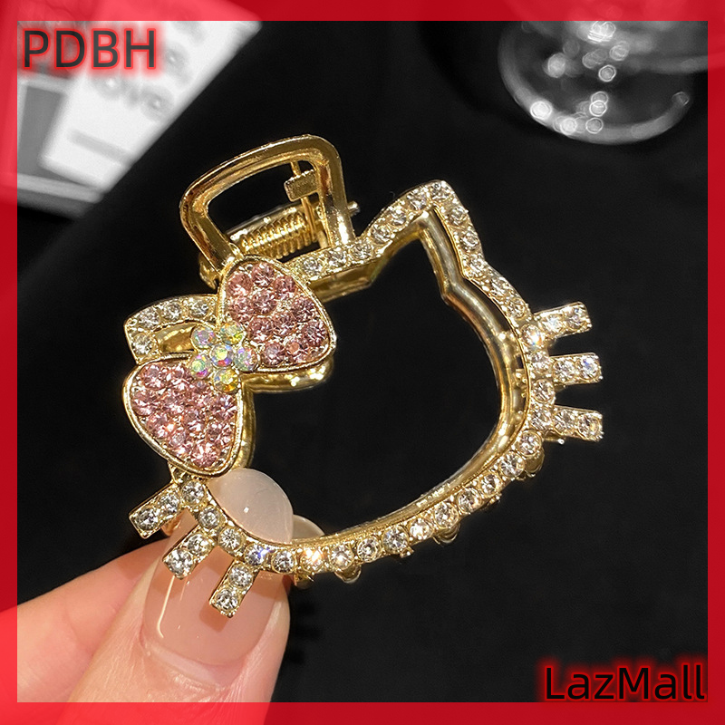 [Pdbh cửa hàng thời trang] Flash bán Kawaii Rhinestone Hello Kitty chạm khoét Kẹp tóc càng cua cá mập clip cho nữ phụ nữ phong cách nhã nhặn Phụ kiện tóc Mũ Quà Tặng