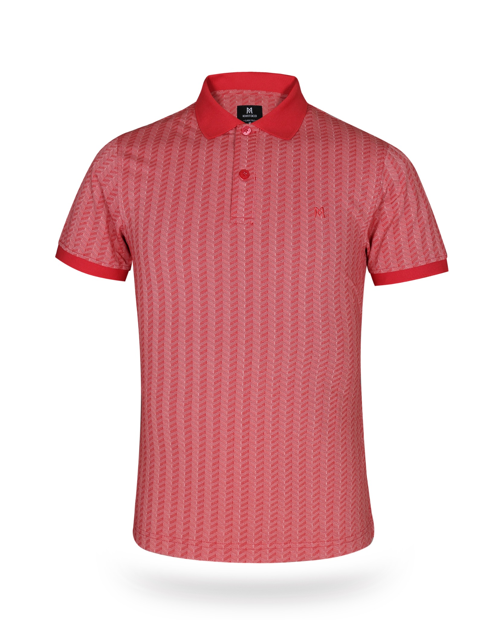 Áo thun polo nam khatoco sọc đỏ mã a2mn398r2-vnsc212-2411-n