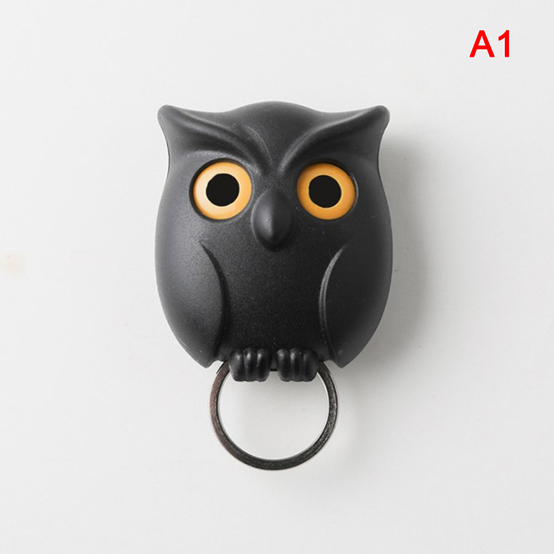 Kitdin 1 cái Móc chìa khóa dán tường chủ treo đêm Owl từ giữ móc khóa chìa khóa