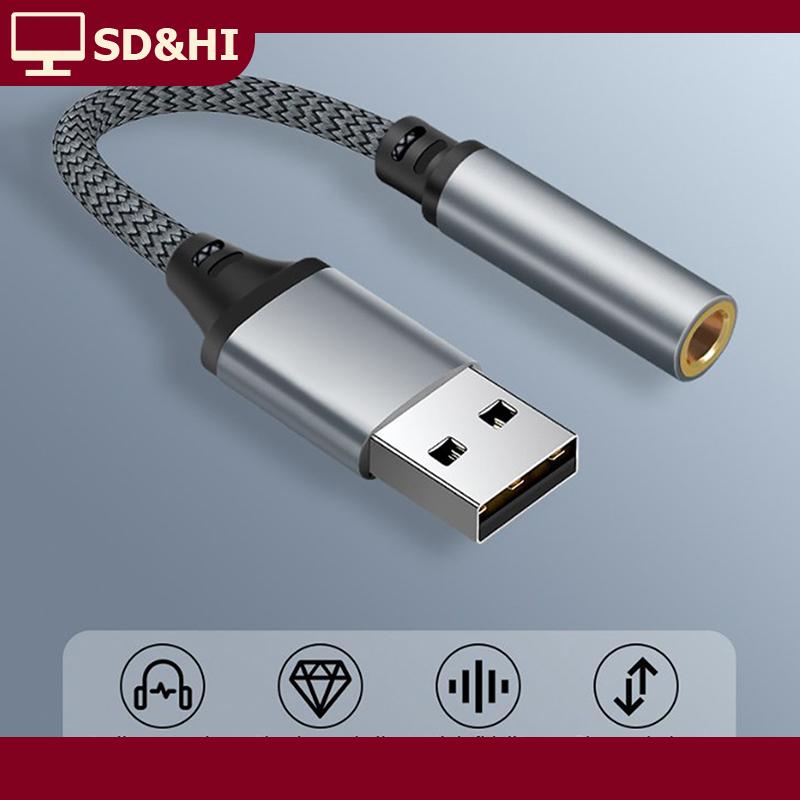 SD&HI USB Card âm thanh bên ngoài 3.5mm jack nữ âm thanh Adapter Tai nghe micphone âm thanh Adapter cho PC máy tính xách tay USB để 3.5mm Cáp âm thanh Giá 60,618 Đồng*Miễn phí vận chuyển
