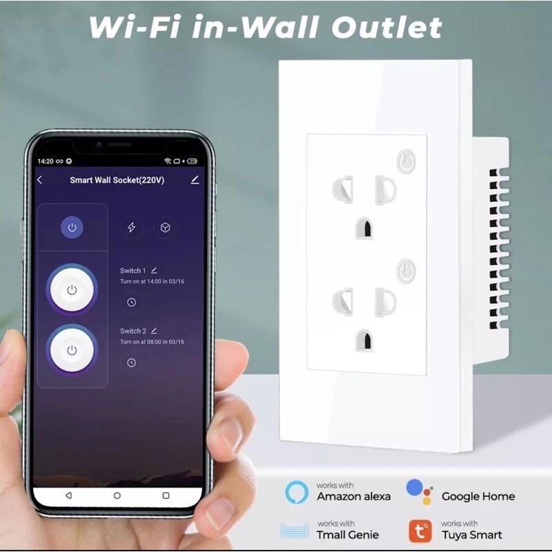 Công tắc thông minh WIFI TUYA kết hợp ổ cắm, điều khiển từ xa qua điện thoại Giá 288,600 Đồng*Miễn phí vận chuyển