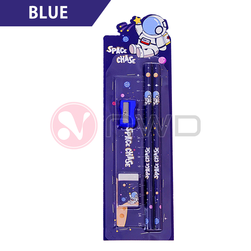 《 𝗪𝗜𝗗𝗘 𝗨𝗦𝗘 》5 In 1 Stationery Set Pencil Ruler Eraser Kids Children Student School Reward Gift Doorgift Alat Tulis 文具套装