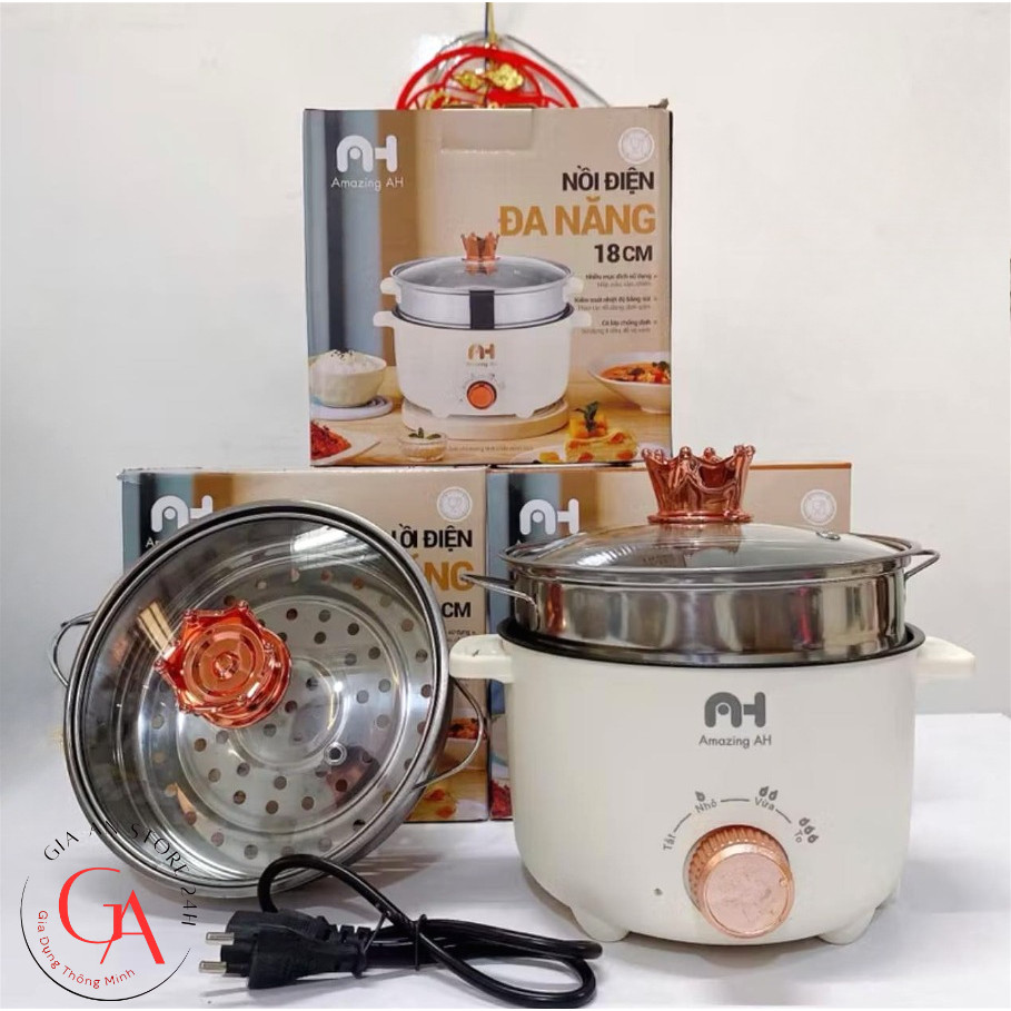 Nồi Lẩu Điện Đa Năng Amazing AH 18Cm- Nồi Nấu Tiện Lợi Nhỏ Gọn Phù Hợp Cho 1 đến 2 người