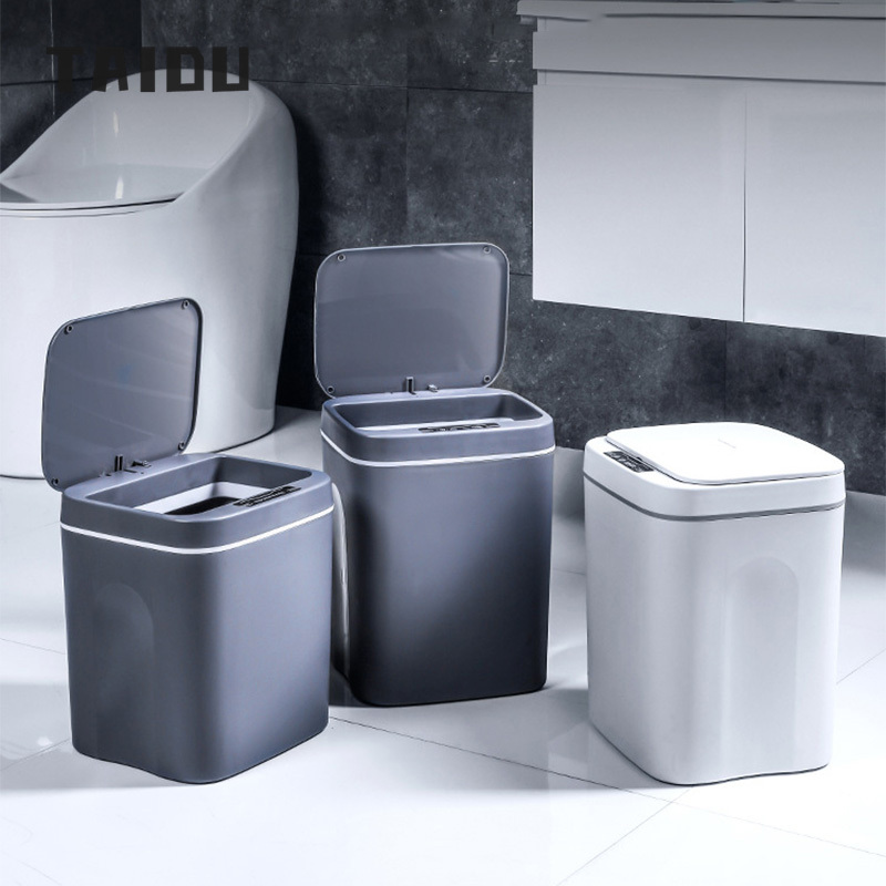TAIDU Induction trash can home 14L living room bathroom automatic smart trash can with cover creative toilet kitchen 16L ราคา 425 บาท*ส่งฟรี