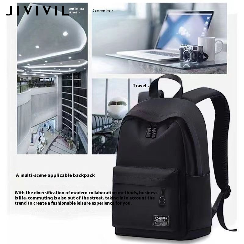 JIVIVIL Ba lô học sinh mới xuất hiện cao cấp ba lô nam đơn giản tất cả-trong-một đi chơi sức chứa lớn Túi sinh viên máy tính