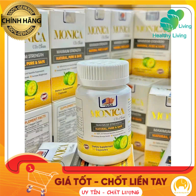[CHÍNH HÃNG] Viên Uống MONICA – Hỗ Trợ Đốt Cháy Mỡ Thừa, Giảm Cân An Toàn & Siết Eo Thon Gọn (Hũ 30 Viên) GCHT1