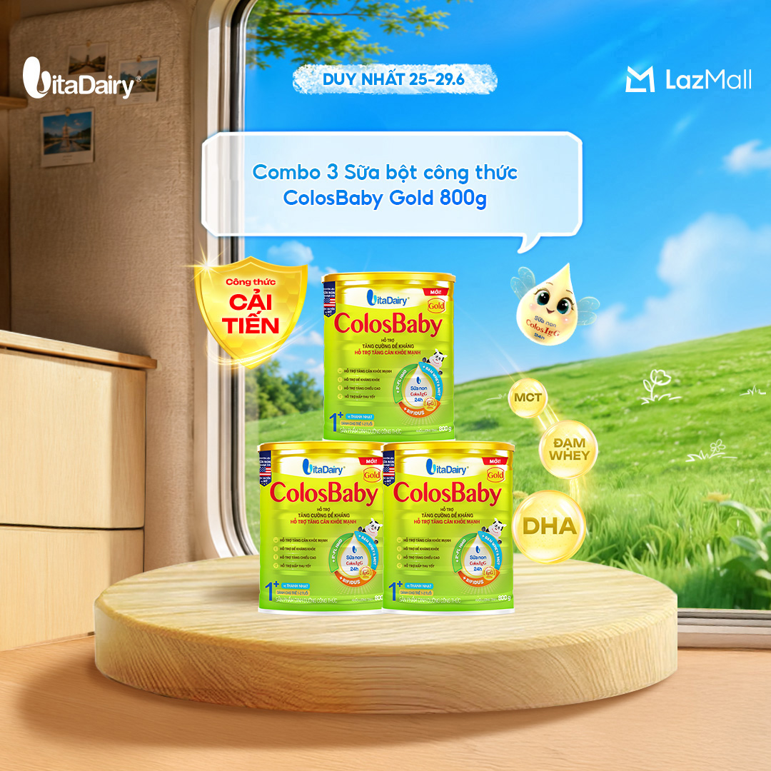 [COMBO 3 LON] [NHIỀU GIAI ĐOẠN] Sữa bột ColosBaby Gold cải tiến cho trẻ – Bổ sung dinh dưỡng cho bé – Lon 800g