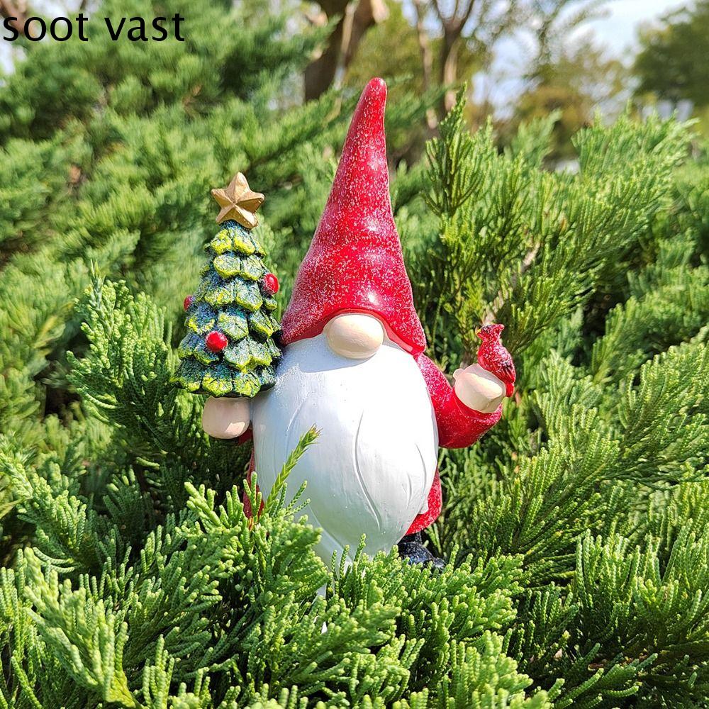 SOOT Nhựa Tượng ông già Noel giáng sinh Sáng Tạo Dễ thương Tượng lùn Đồ thủ công Hài Hước Tượng điêu khắc trang trí Gnome Vườn