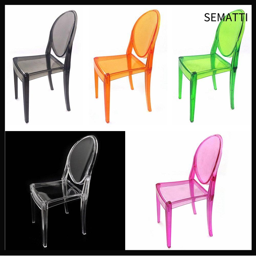 SEMATTI สเกล1/6 เก้าอี้พักผ่อนบ้านตุ๊กตา หลากสี พลาสติกทำจากพลาสติก เฟอร์นิเจอร์ขนาดเล็กมาก ของเล่นสำหรับเด็ก พร็อพถ่ายรูป เก้าอี้พนักพิงขนาดเล็ก บ้านตุ๊กตา ราคา 101 บาท*ส่งฟรี
