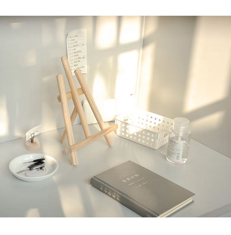 INS style wooden desktop foldable stand, mobile phone iPad stand decoration, student desk storage, tablet art shelf_voghion.com