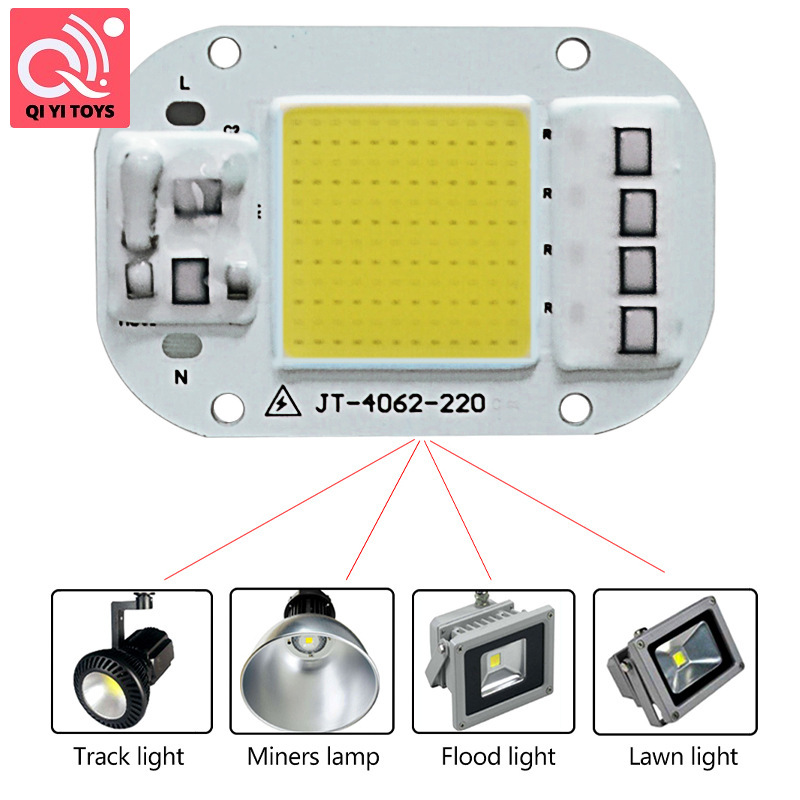 AC 220V 20W 30W 50W Free Driver High Pressure LED Chip COB Light Source