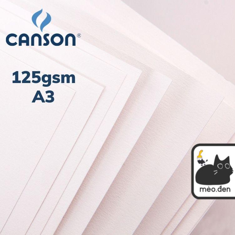 Giấy vẽ canson truyền thống 125gsm vân ngang vẽ hình hoạ, chân dung - họa cụ hakuart