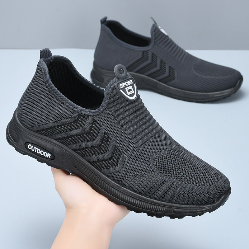 Giày Sneaker Giày nam đế phẳng giày cho các ông bố thoáng khí thông thường, trung niên và già, có đế mềm, chống trượt, đế phẳng