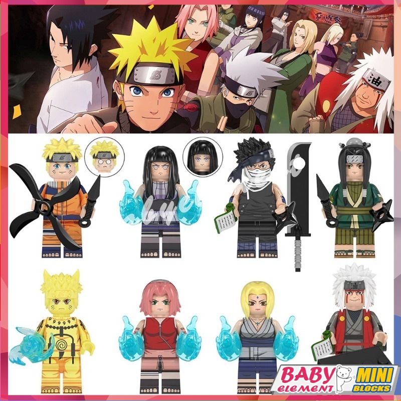 Naruto Minifigures Naruto Kurama chế độ Hinata hyuga Anime Ninja zabuza Haku bảy Ninja Kiếm Sĩ của h