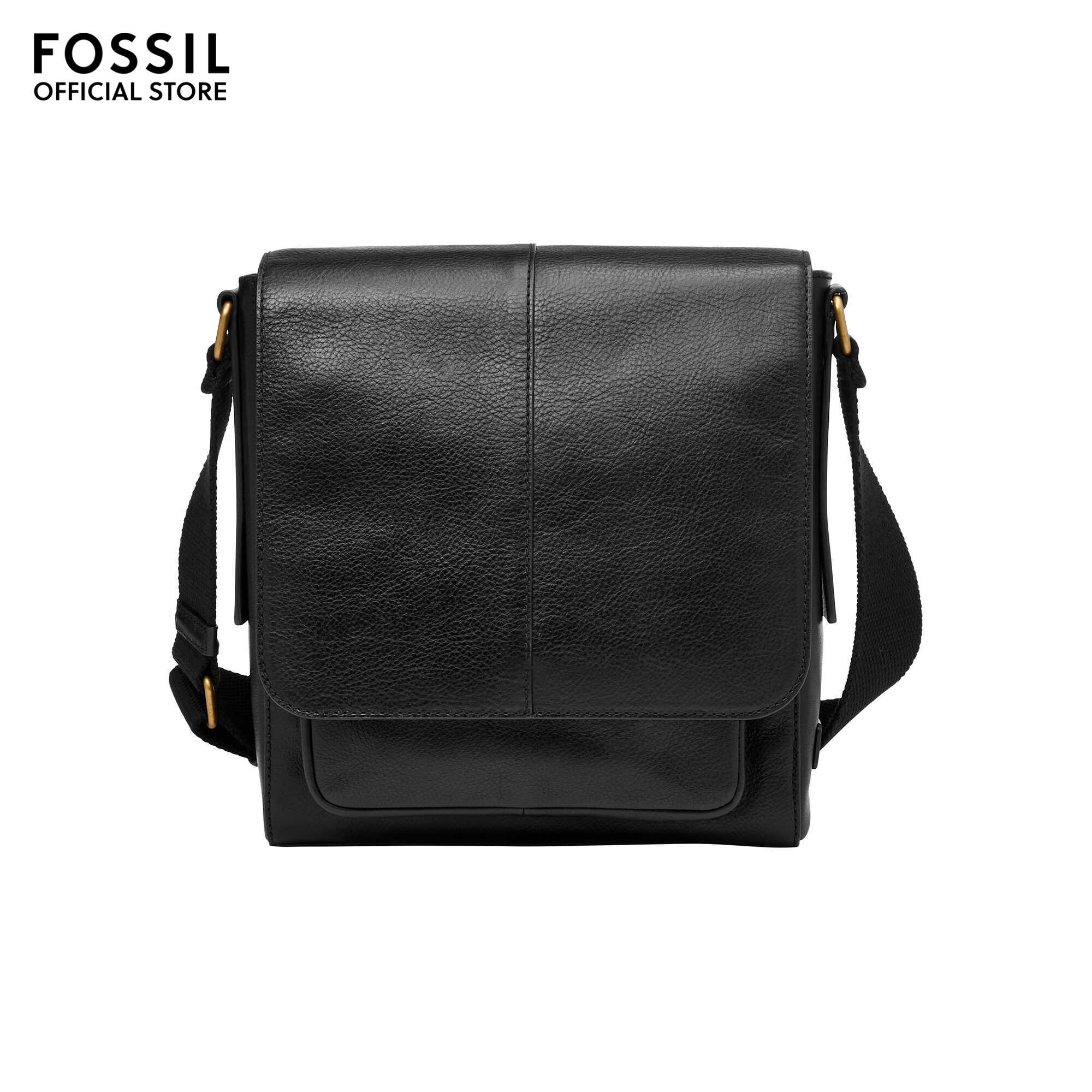 Fossil Kayden Black Messenger SBG1327001 Leather Messenger Bag