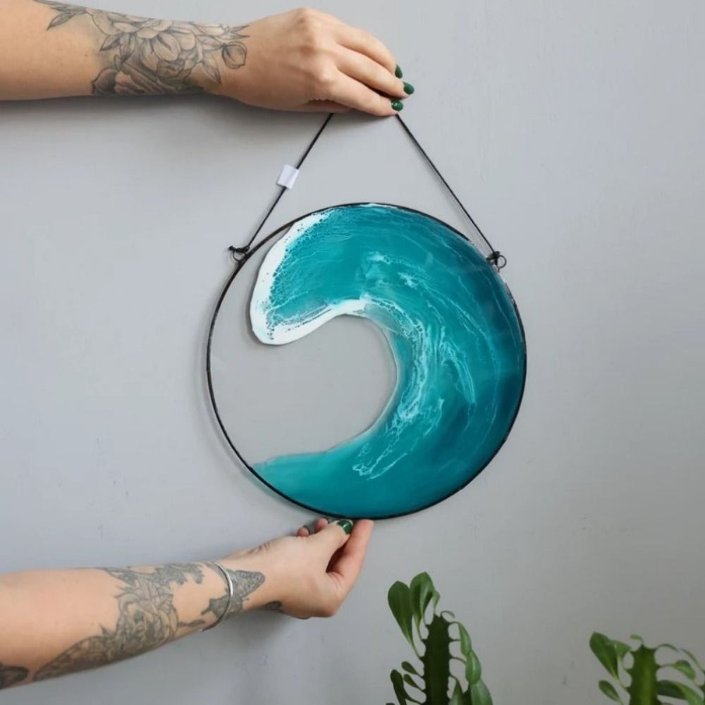 FLOWERF Acrylic Trang trí tường bằng nhựa Acrylic Biển Xanh dương Trang trí Acrylic Thời trang Đồ trang trí thủ công mỹ nghệ bằng nhựa Acrylic Phòng