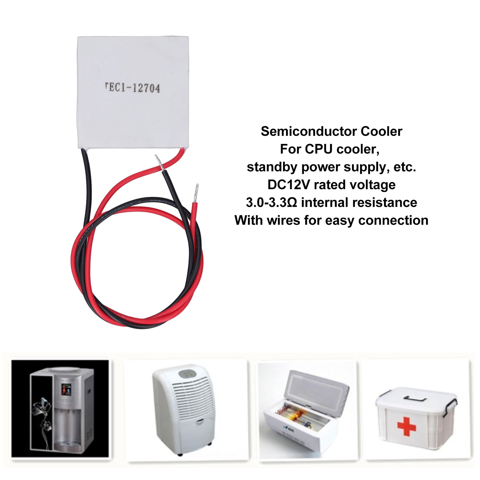 Cikonielf Máy tính bảng làm mát DC12V 36W 3.0‑3.3Ω 40x40mm Bộ làm mát bán dẫn có dây cho các thiết bị điện Giá 102,000 Đồng*Miễn phí vận chuyển