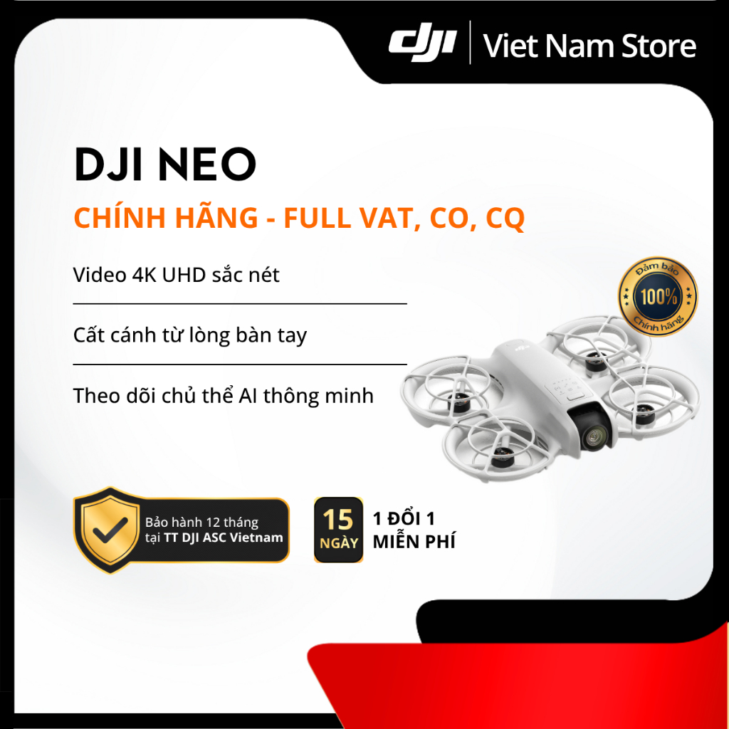 [Full VAT, CO, CQ] Chính Hãng Flycam DJI Neo | camera quay 4K UHD sắc nét, 135g siêu nhẹ