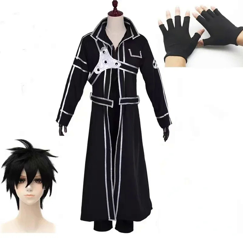 Anime Kirito Kazuto Kiria Cosplay Trang Phục Kiếm Nghệ Thuật Trực Tuyến Halloween Trang Phục Tóc Giả