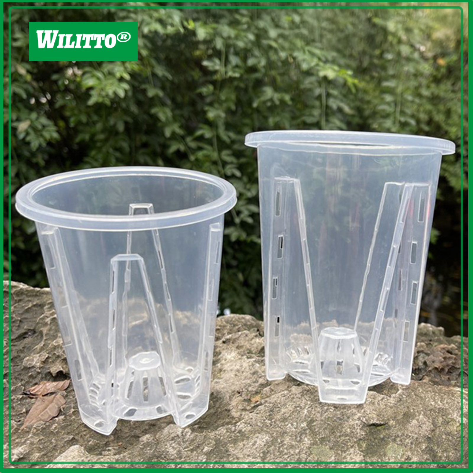 Transparent Orchid Pot Plant Pot with Drainage Holes Phalaenopsis Flower Pot with Air Column Prevent Root Rot for Small Houseplants Seedlings ราคา 62 บาท*ส่งฟรี