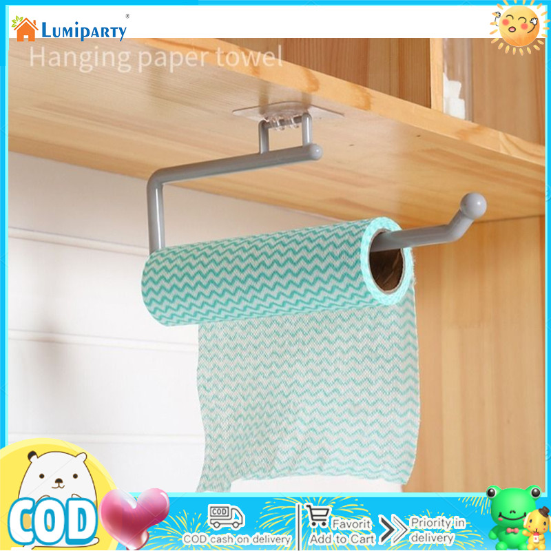 Paper Towel Rack Kitchen Towel Holder Storage Mount Household Organizer ราคา 23 บาท*ส่งฟรี