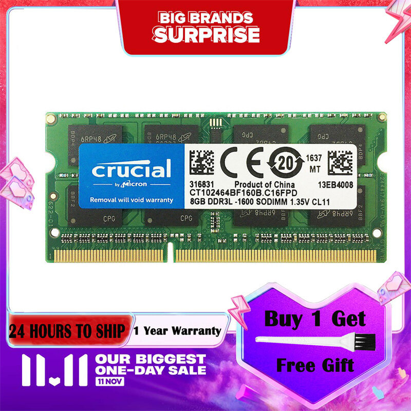[Bảo hành 3 năm] Crucial 4GB 8GB DDR3L 1600MHz PC3L-12800 nhớ máy tính xách tay máy tính xách tay 20