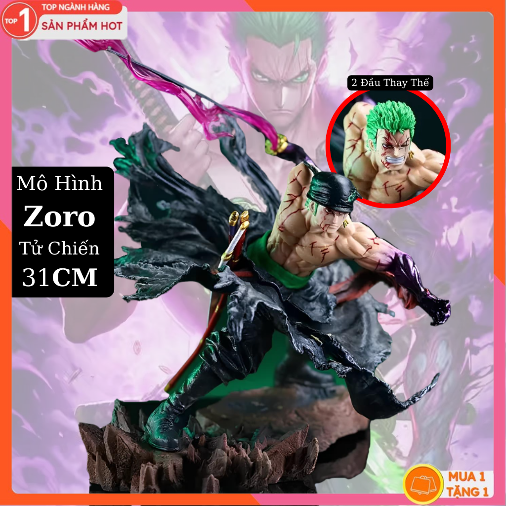 Mô Hình Zoro Đấm Máu Tử Chiến 31cm Mô hình One Piece Figure Mô Hình Anmie One Piece Luffy Vua Hải Tặc