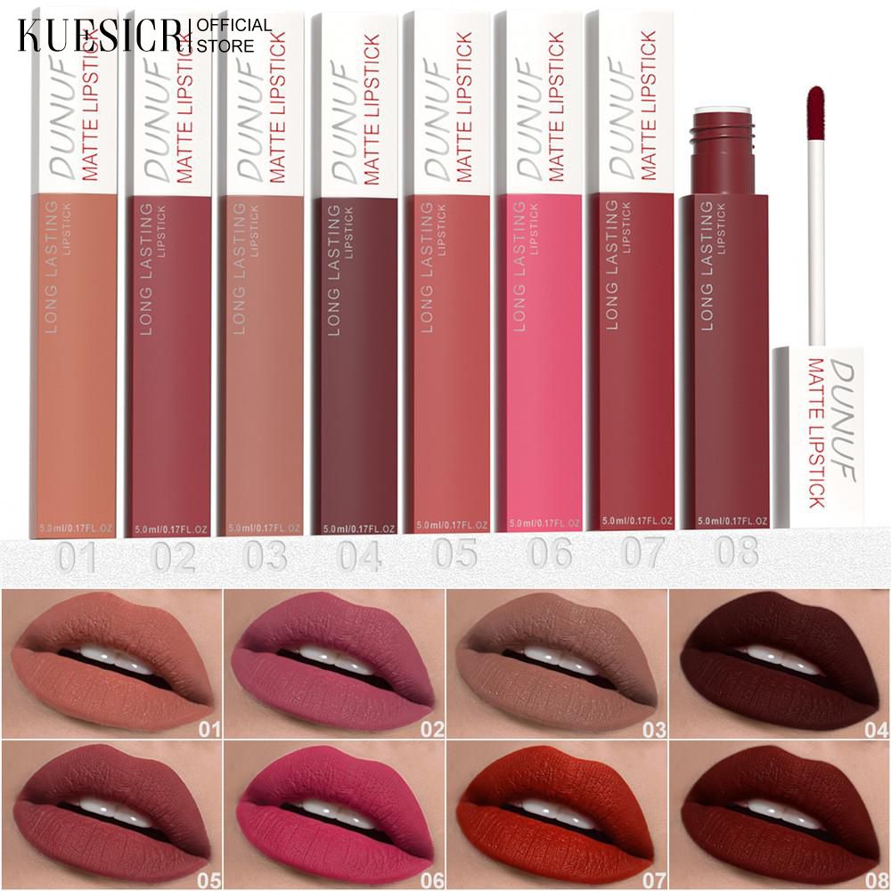 KUESICR ลิปสติก DUNUF ผิวด้าน กันน้ำ ติดทนนาน 8 สี ราคา 18 บาท*ส่งฟรี