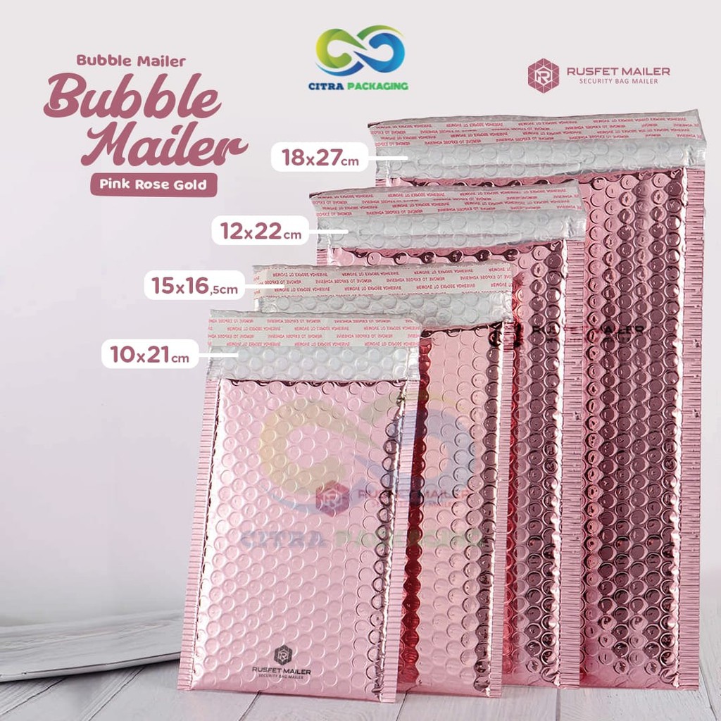 AMPLOP BUBBLE - BUBBLE MAILER PINK ROSE u/ PACKING PENGIRIMAN ONLINE SHOP