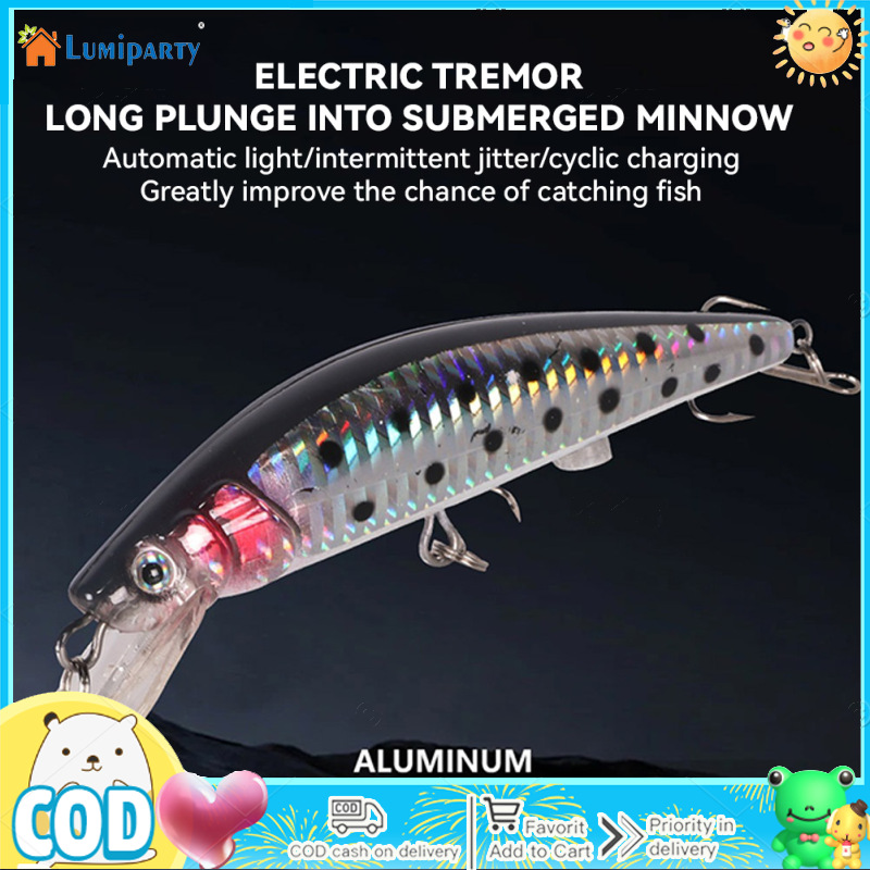 5'' Robotic Swimming Lure Electric Fishing Lures With 2 Trible Hook USB Rechargeable Hard Lures Fishing Tackle Wobbler Swimbaits For Freshwater Saltwater Fishing ราคา 143 บาท*ส่งฟรี