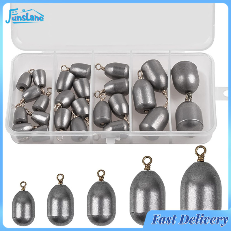 FunsLane Fishing Weights Sinkers For Fishing Line Bass Casting Sinkers Fishing Saltwater Plomos Sliding Weights For Bottom Fishing ราคา 153 บาท*ส่งฟรี