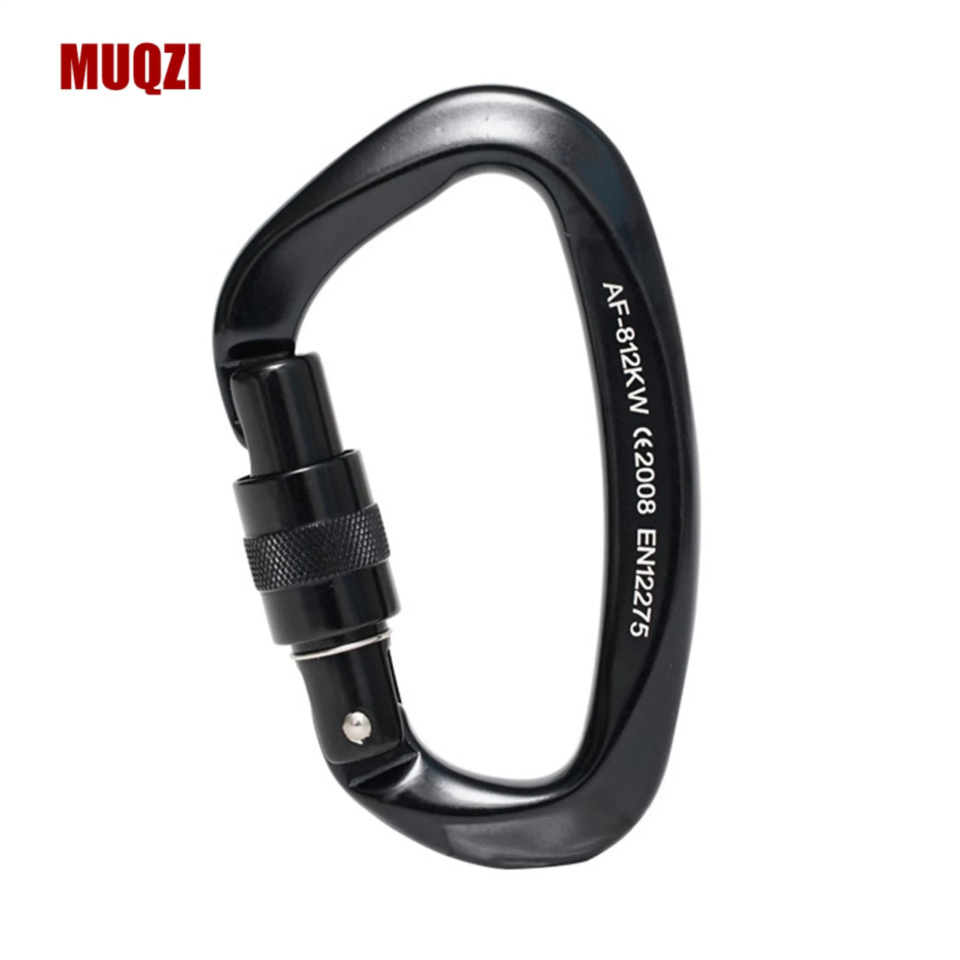 Outdoor Carabiner Pocket-sized Carabiner Heavy Duty Climbing Carabiner Screw Gate Locking 25kn D-shaped Aluminum Snap Hook Safety Buckle for Outdoor Hiking Camping Mountaineering Gear