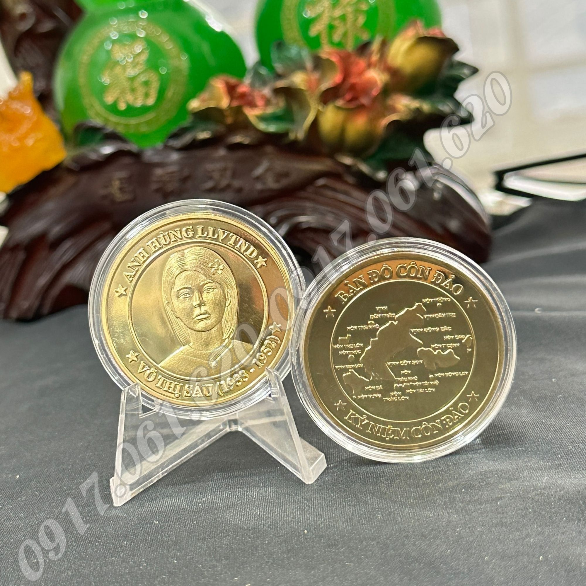 Đồng xu võ thị sáu mạ vàng - xu lộc cô sáu phong thuỷ may mắn cho người làm ăn kinh doanh thuận lợi