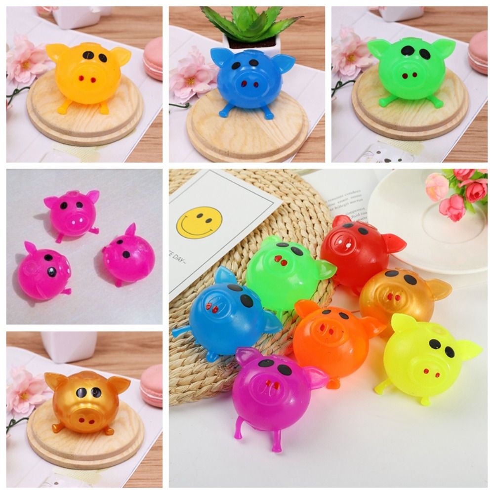DJDK Sticky Pig Pig Head Water Ball Toy Splat Water Ball Vent Toy Jello