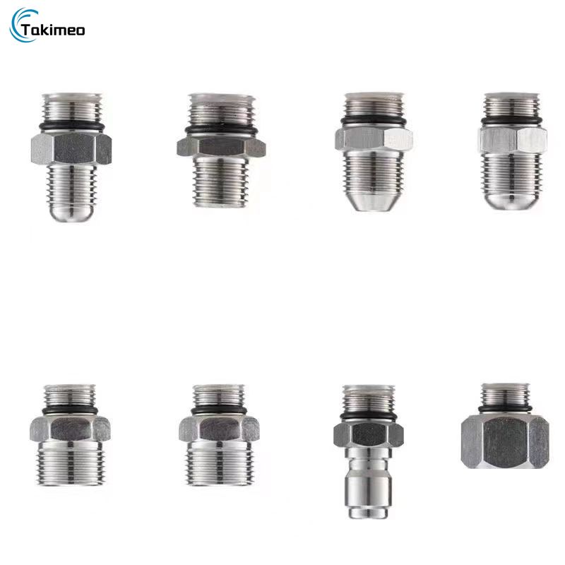 Takimeo rửa xe Súng nước đuôi Ổ cắm ống dây bên ngoài 3/8 đường kính biến áp thép không gỉ cao áp máy làm sạch sàn chuyển đổi bộ đấu nối nhanh rửa xe máy