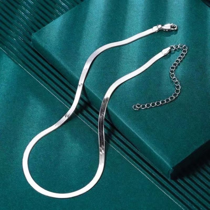 [Fulhouse đồ thời trang] Vòng cổ nam màu bạc 999 dây chuyền bạc thời thượng có dây đeo hip-hop dây đ