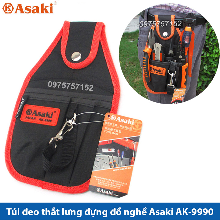 Túi đeo thắt lưng đựng đồ nghề sửa chữa cao cấp Asaki AK-9990 HORUSDY