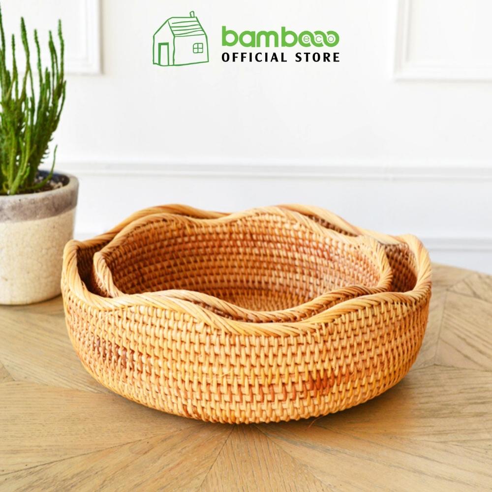 COLLECT VOUCHER 10% OFF -Eco bambooo bamboo rattan fruit candy tray for