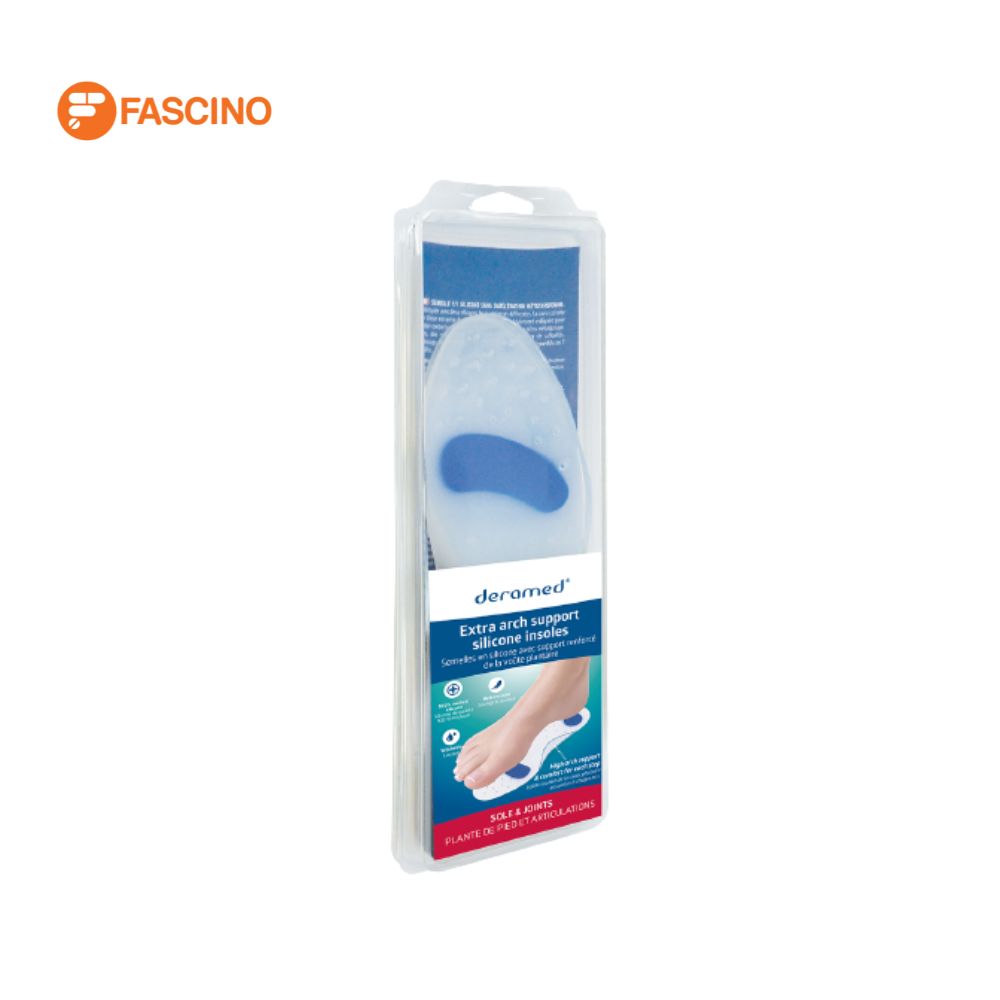 DERAMED แผ่นซิลิโคนรองเท้า EXTRA ARCH SUPPORT SILICONE ไซส์ L (2 ชิ้น / แพ็ค) ราคา 1,355 บาท*ส่งฟรี