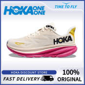 HOKA Clifton 9 Women's Running Shoes - Pink/White (Fast Delivery)